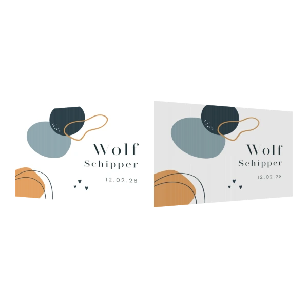 Abstract Vormen in Blauw en Oranje