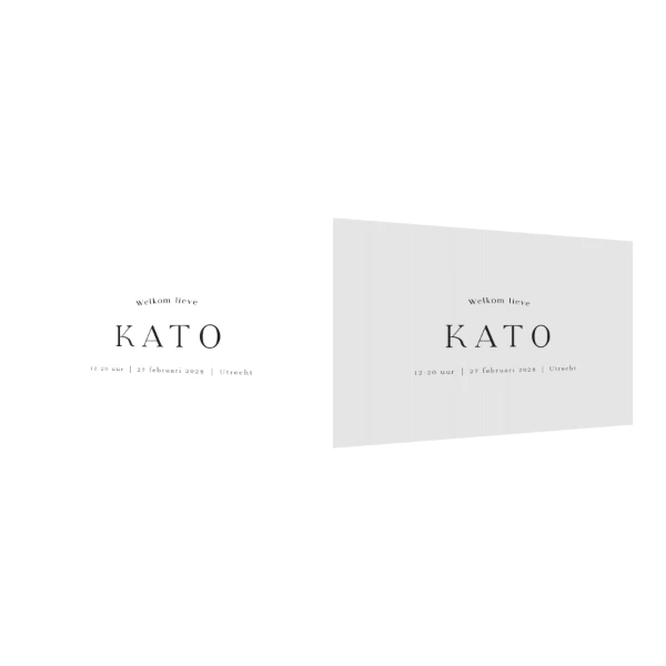 Minimalistisch geboortekaartje