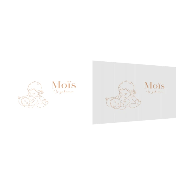 Lijntekening met grote zus en baby