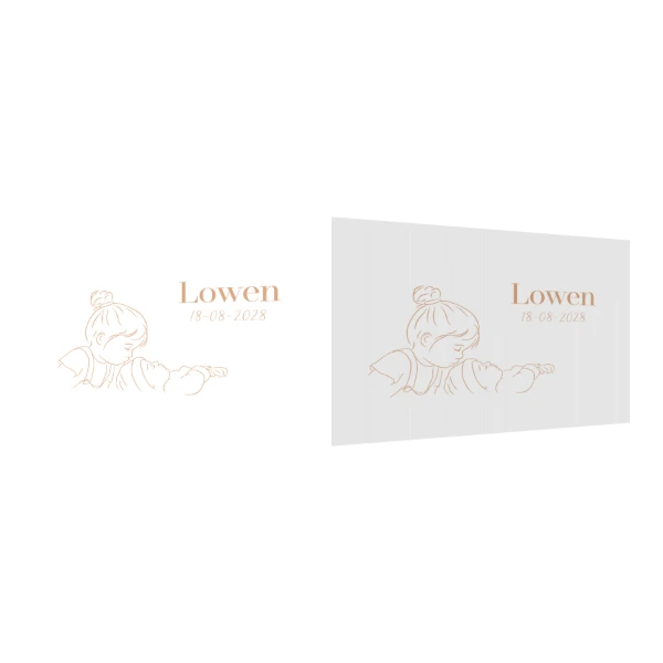 Lijntekening grote zus met baby