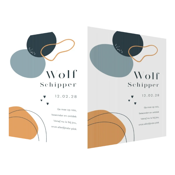 Abstract Vormen in Blauw en Oranje