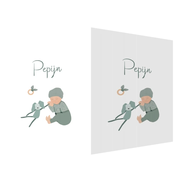 Slapende Baby met Knuffelkonijn