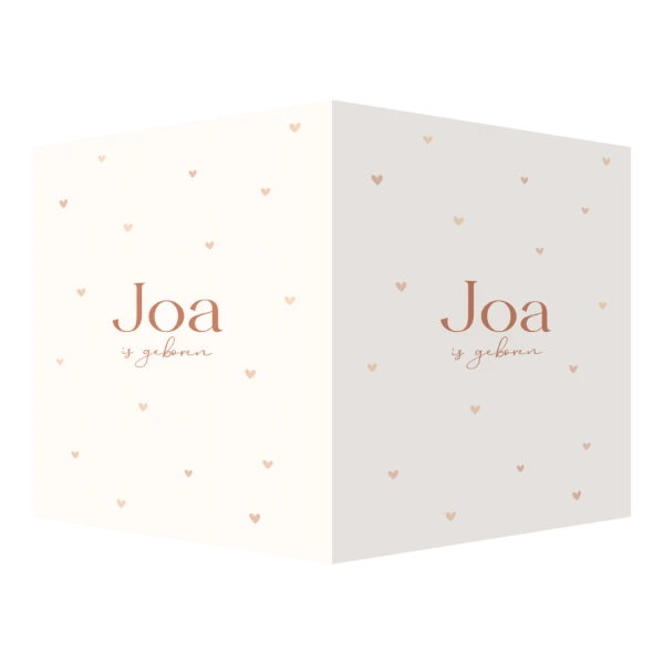 Geboortekaartje met hartjes