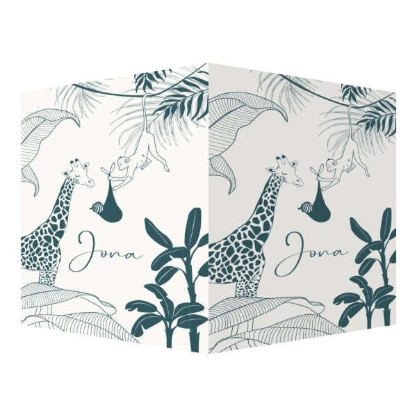 Giraf en aapje met baby