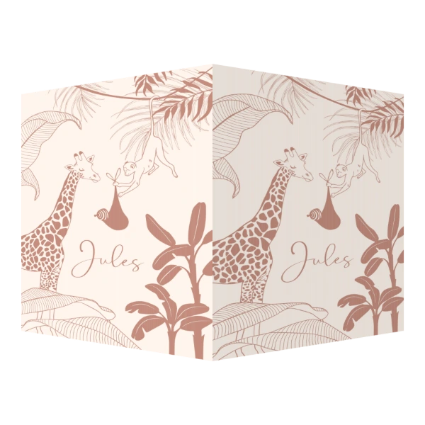 Giraf en aapje met baby