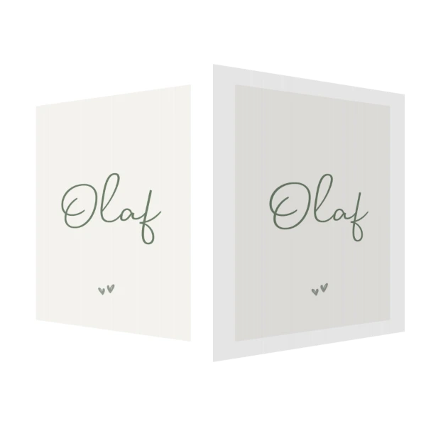 Olaf in Groene Handlettering