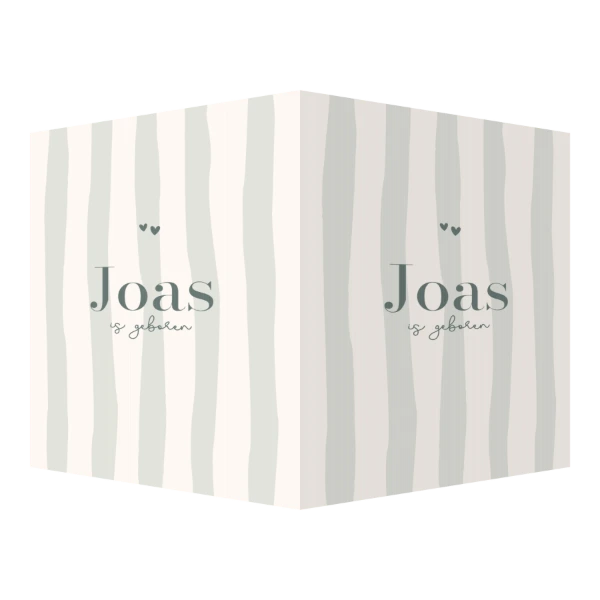 Geboortekaartje met streepjes