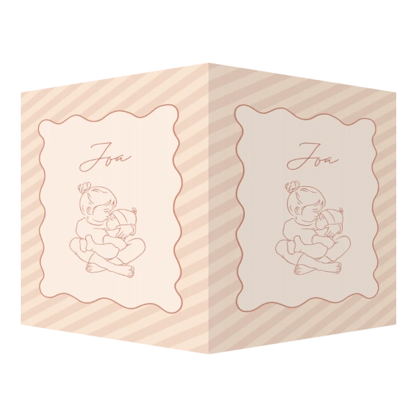 Lijntekening grote zus met baby