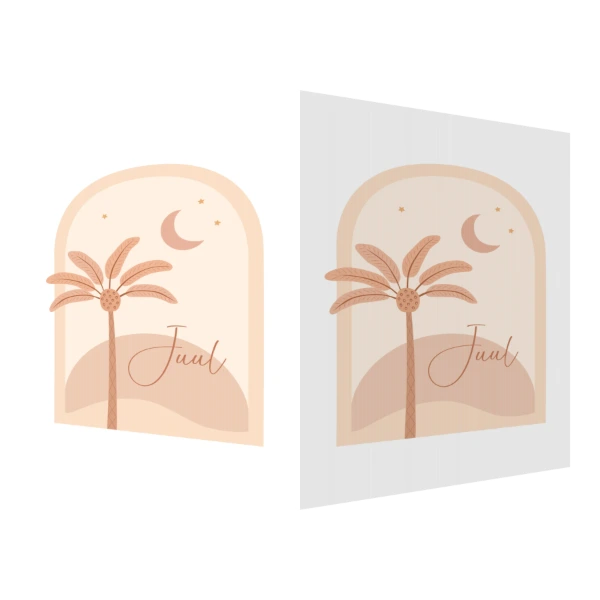 Palmboom onder sterrenhemel