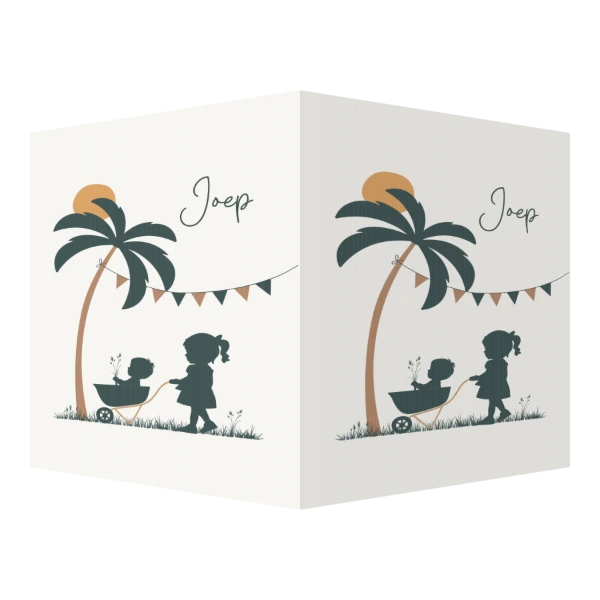 Broertje in kruiwagen