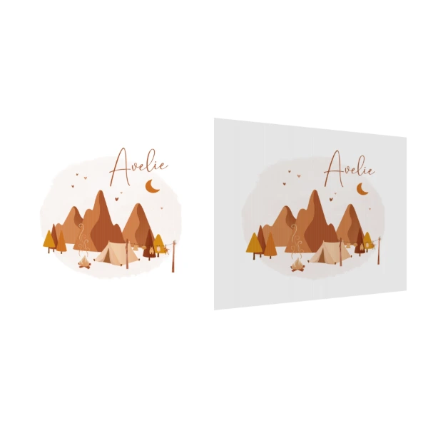 Kampeerscène met Bergen en Tentje