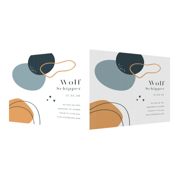 Abstract Vormen in Blauw en Oranje