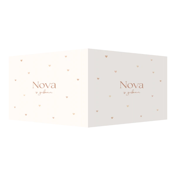 Geboortekaartje met hartjes
