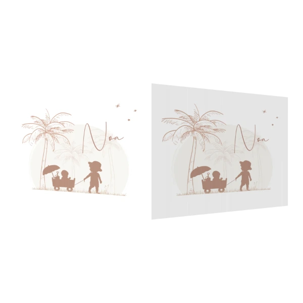 Silhouet met bolderkar