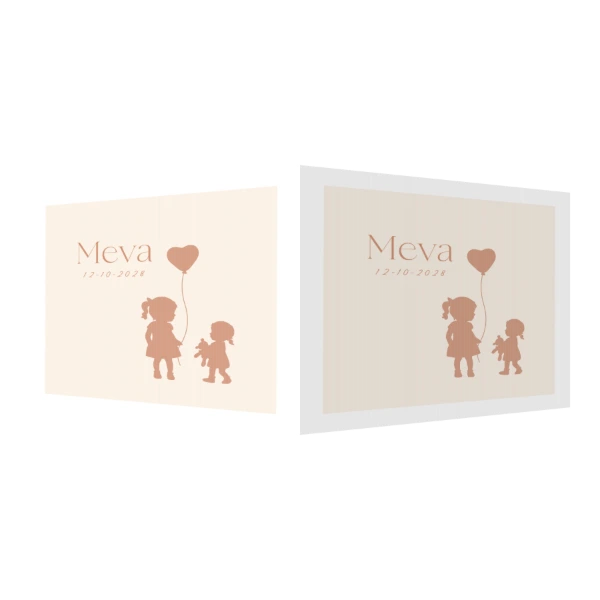 Zusjes met hartjesballon