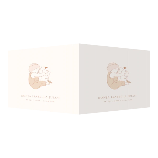 Baby met knuffelgans