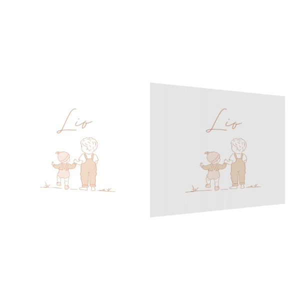 Lijntekening met grote broer