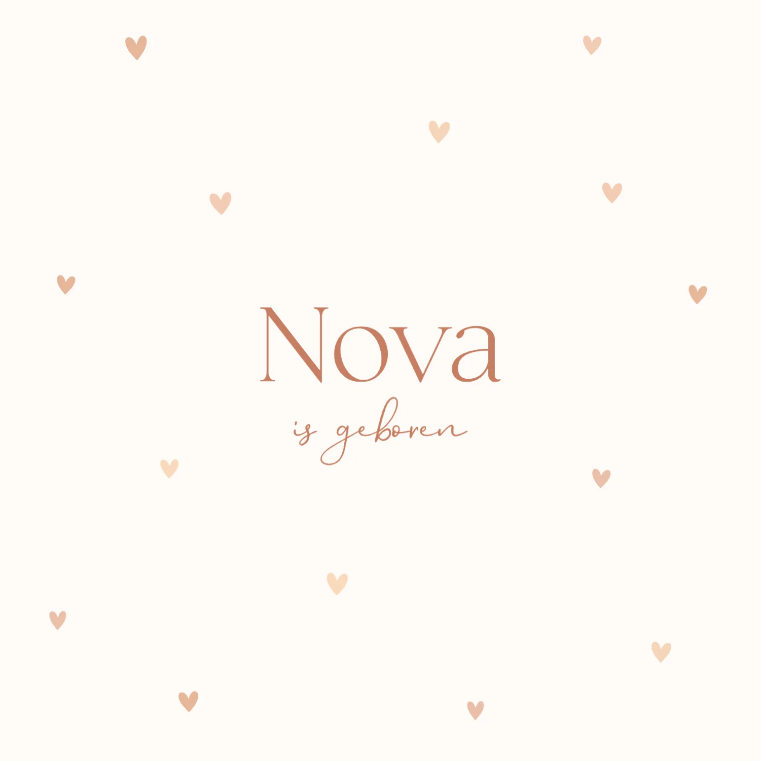 Geboortekaartje met hartjes