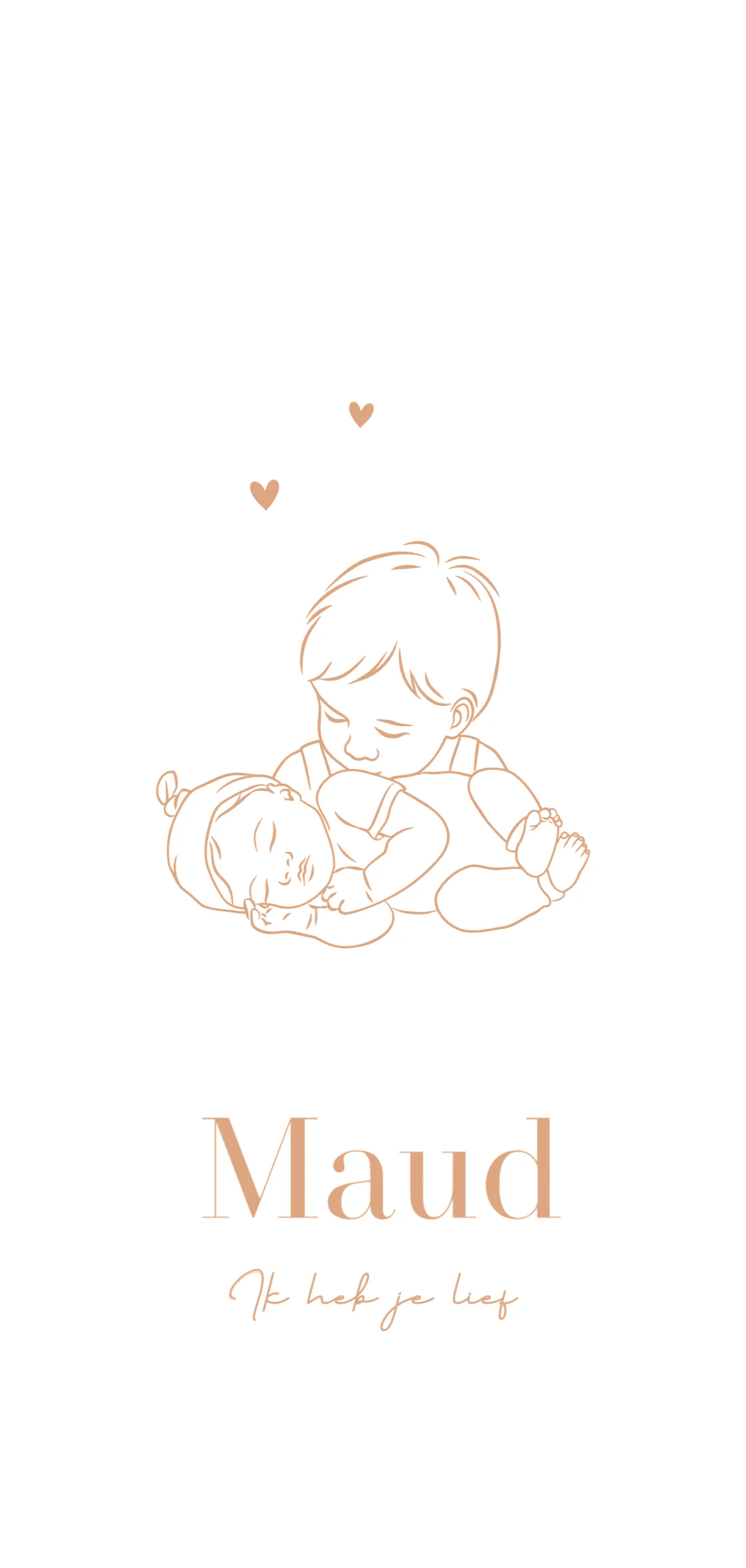 Broertje met slapende baby