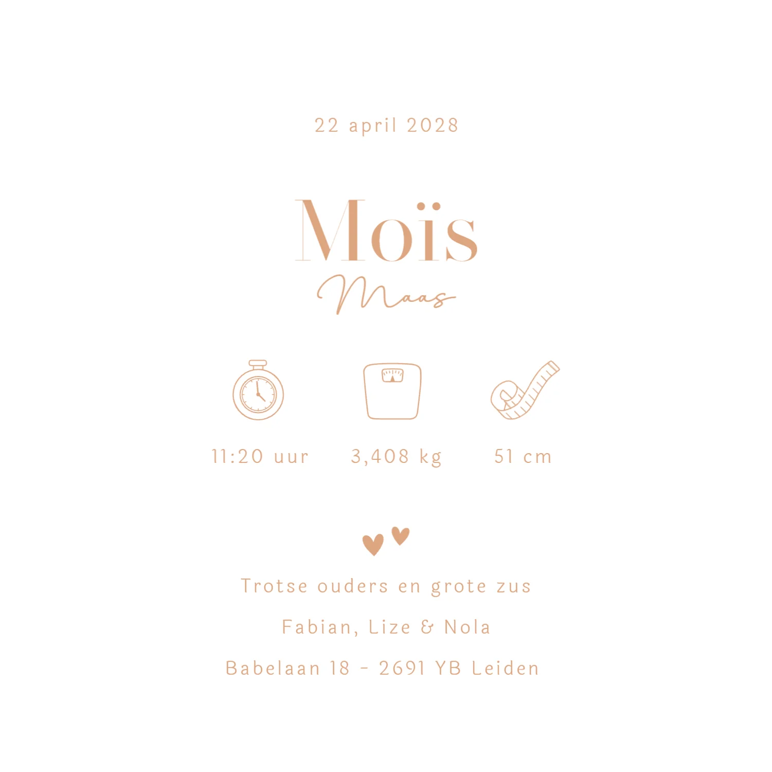 Lijntekening met grote zus en baby binnenkant