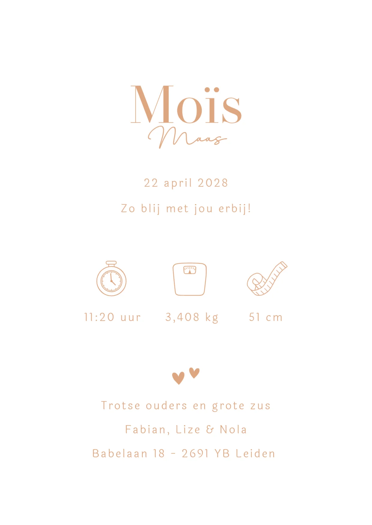 Lijntekening met grote zus en baby binnenkant