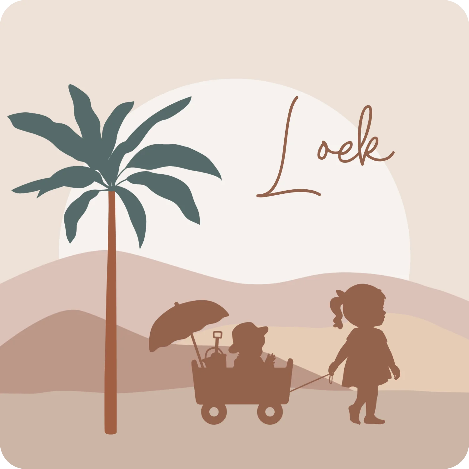 Silhouetjes met bolderkar