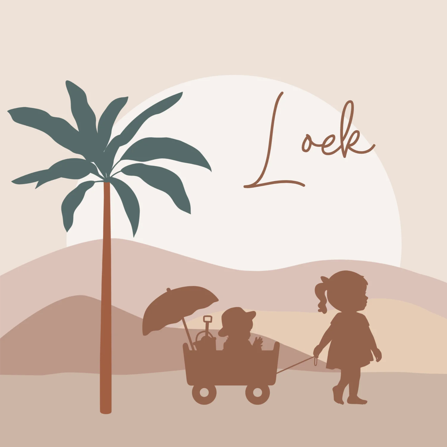 Silhouetjes met bolderkar