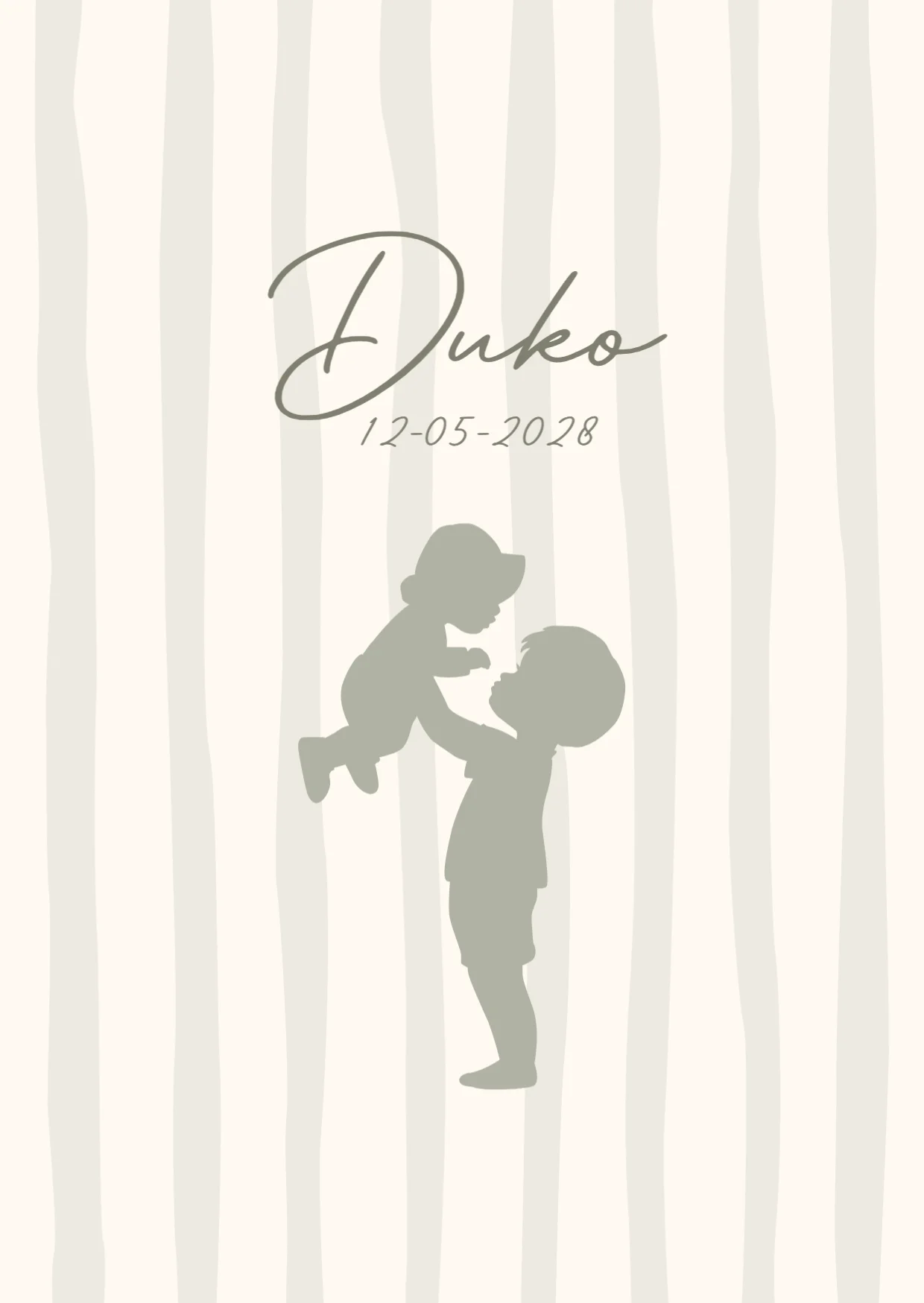 Silhouet grote broer met baby