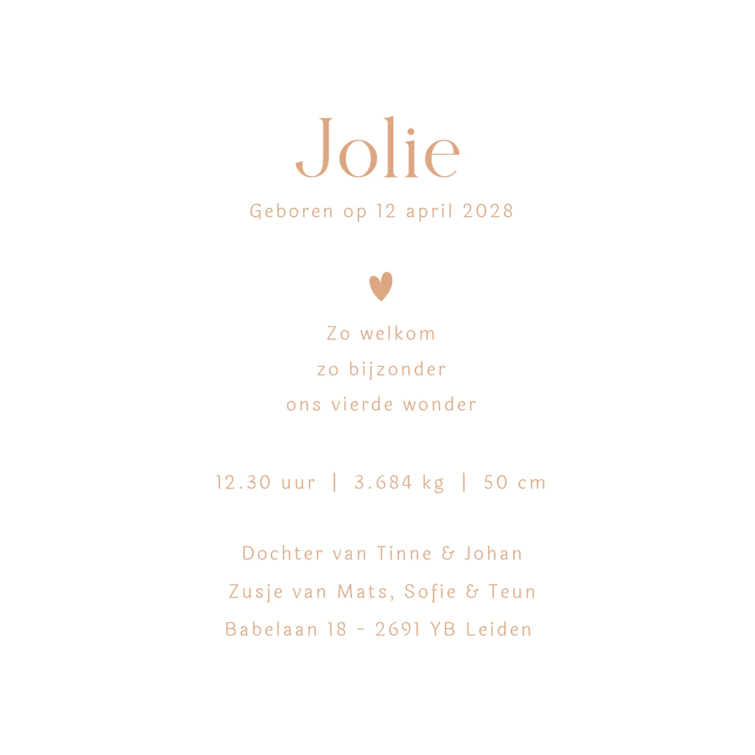 Lijntekening voor een vierde kindje binnenkant