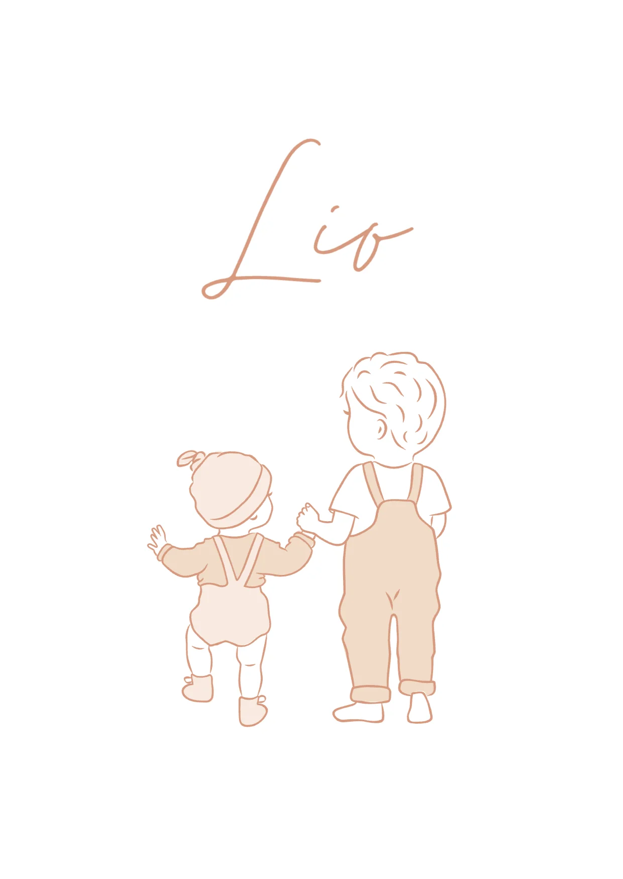 Lijntekening met grote broer