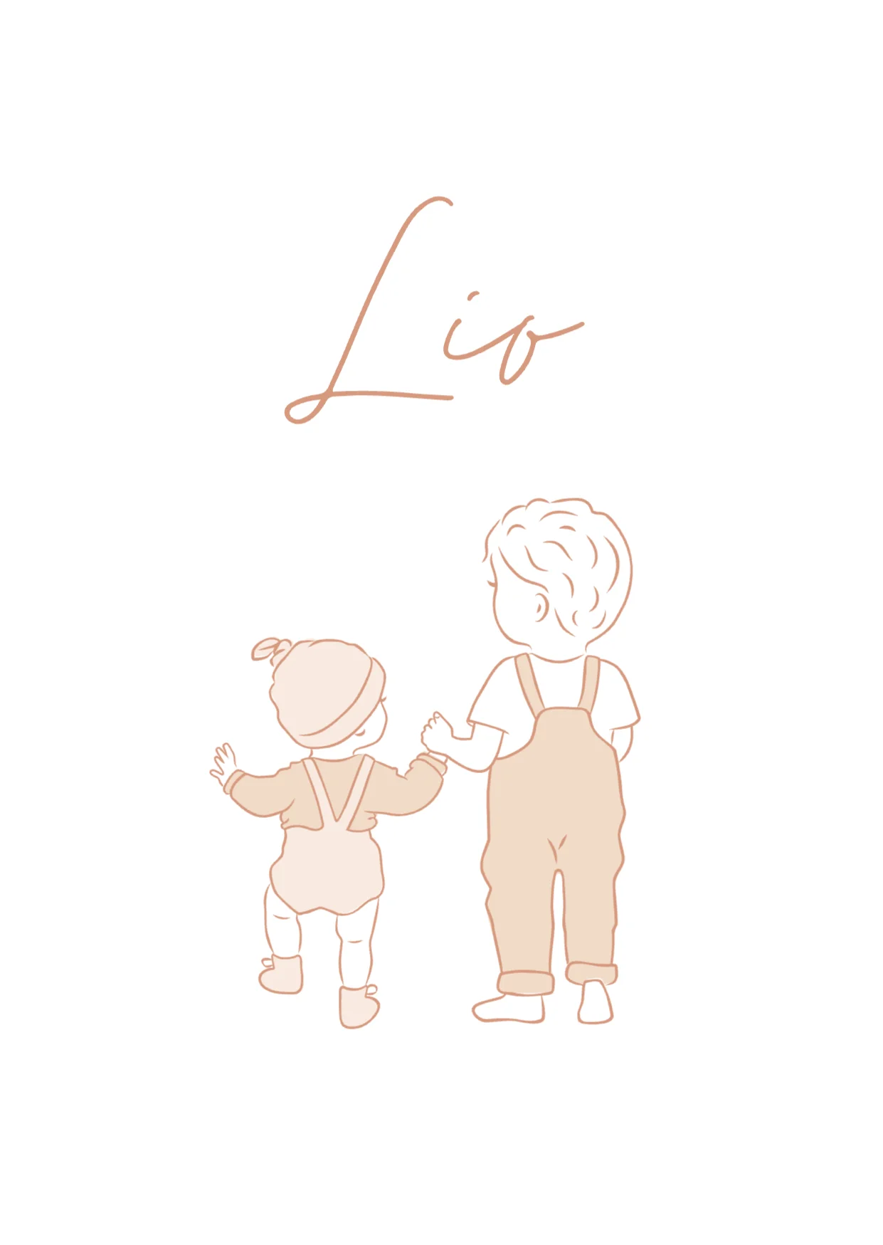 Lijntekening met grote broer