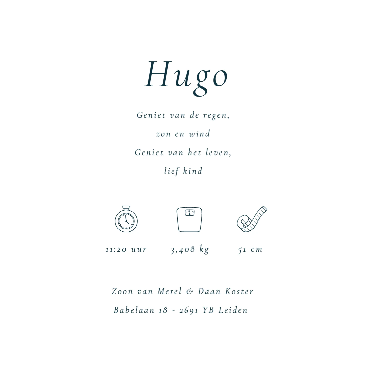 Baby met knuffel - Terug