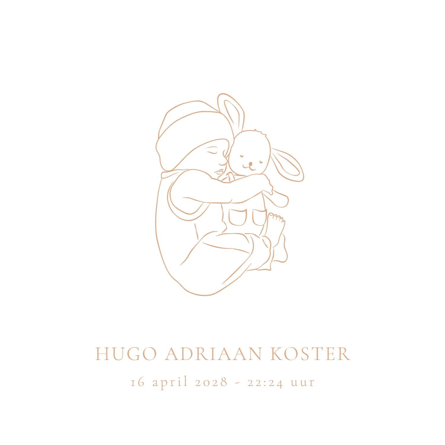 Baby met knuffelkonijn