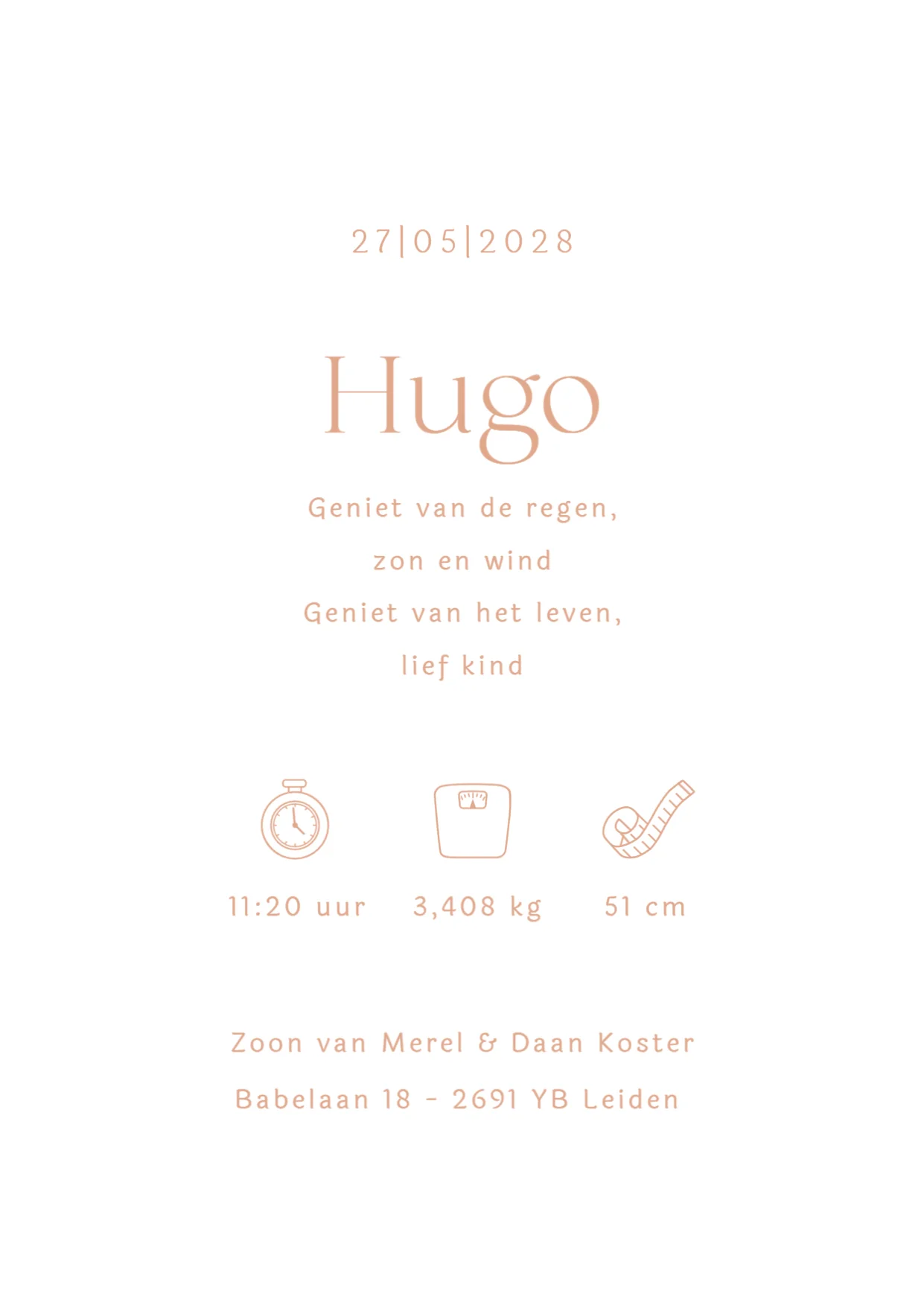 Baby met knuffelkonijn - Terug