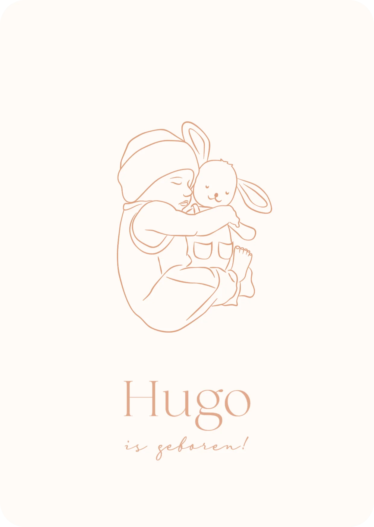 Baby met knuffelkonijn