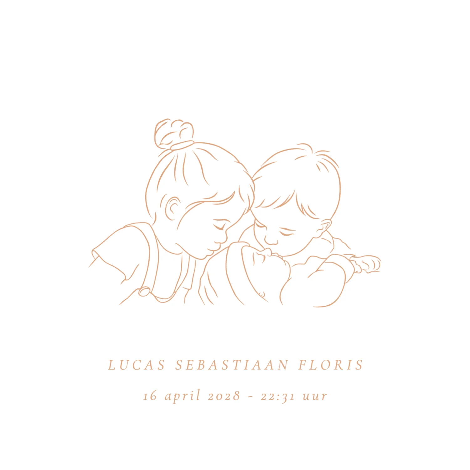 Derde kindje met grote zus en broer