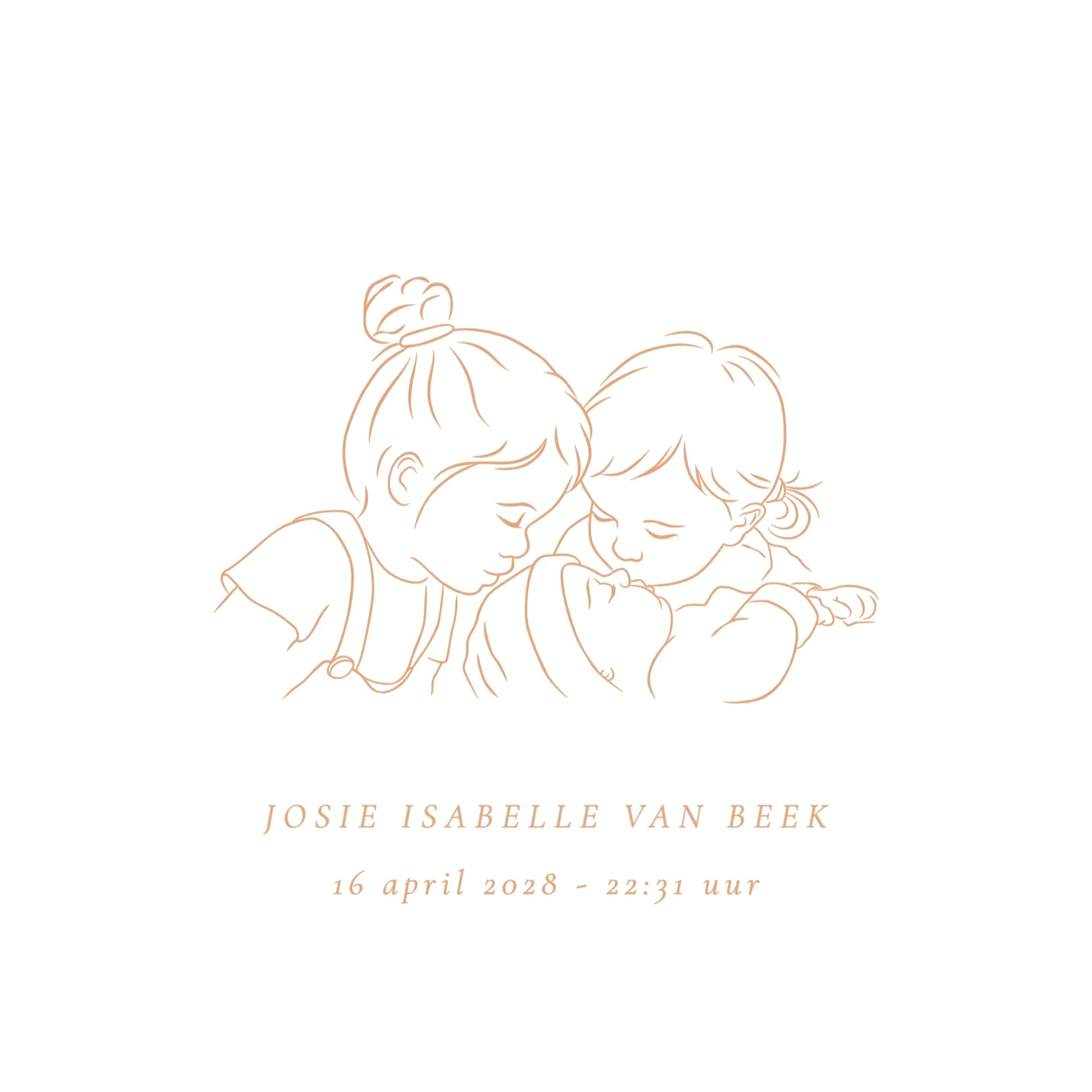 Derde kindje met twee zusjes