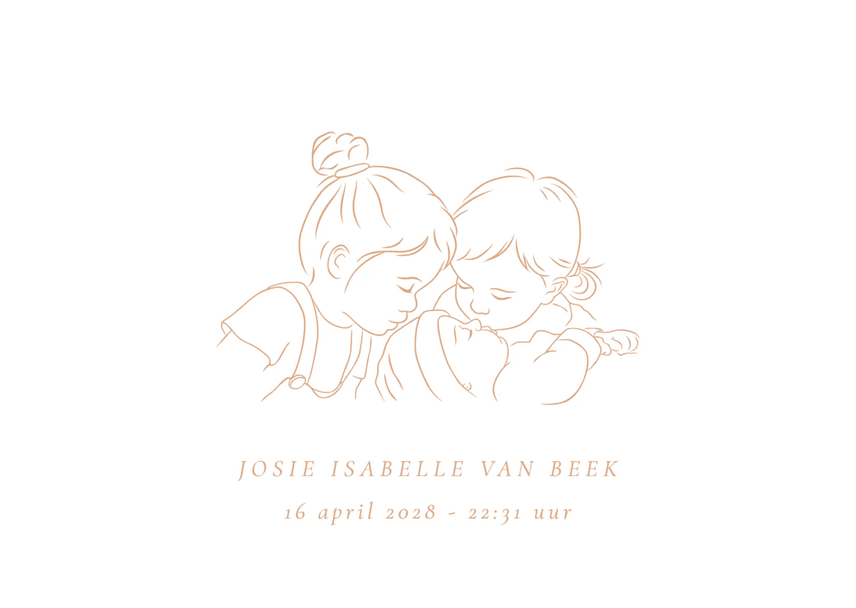 Derde kindje met twee zusjes