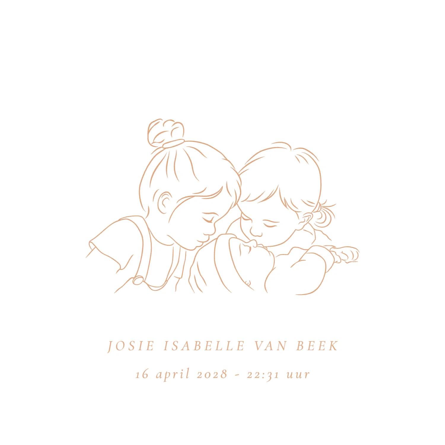 Derde kindje met twee zusjes