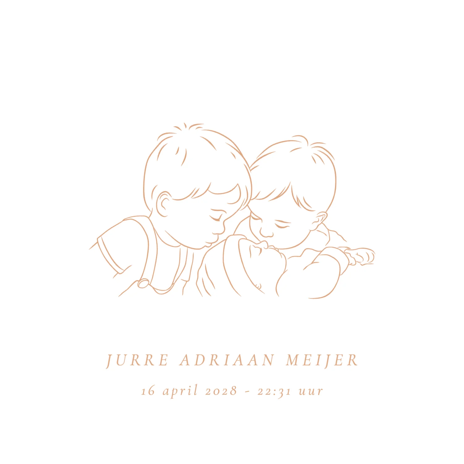 Twee broertjes met baby