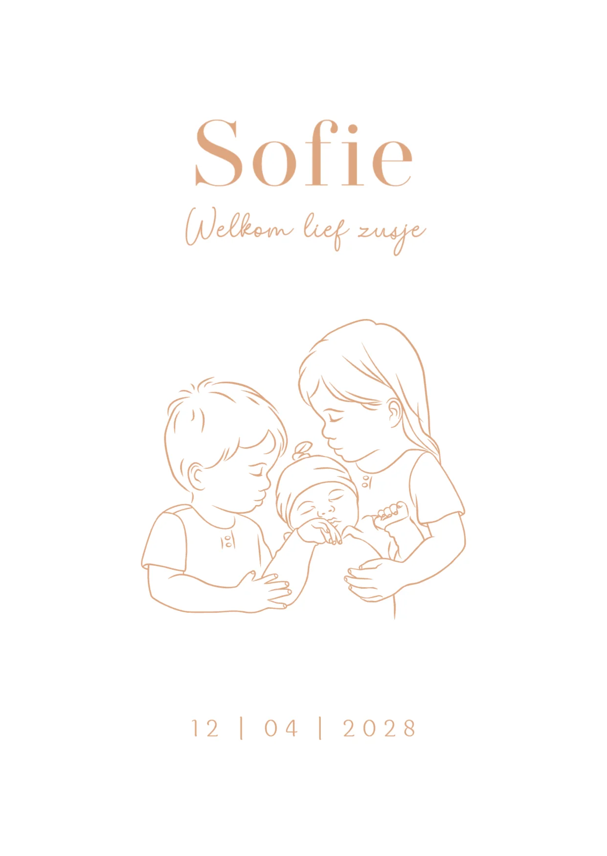 Grote zus en broer met baby