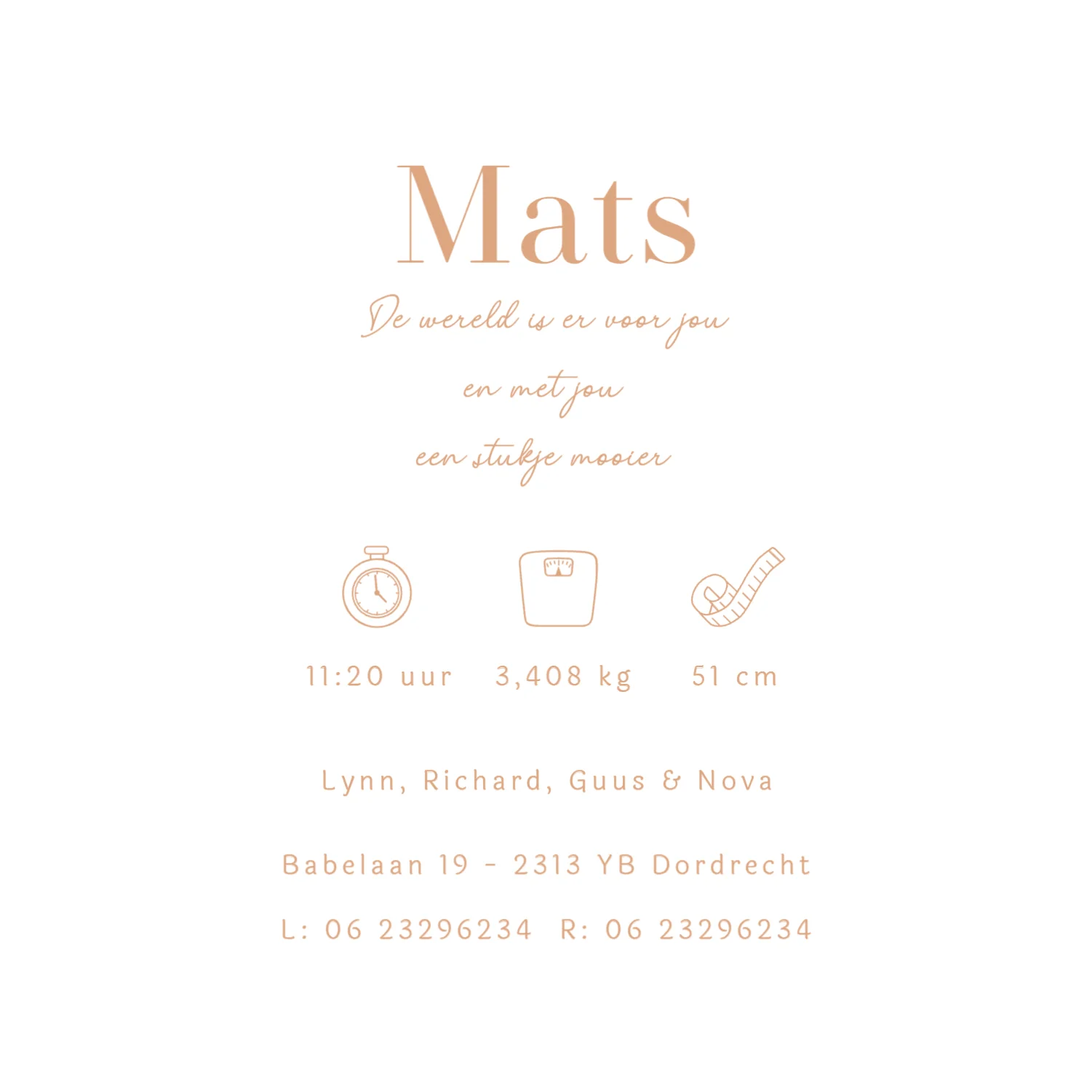 Lijntekening voor een derde kindje binnenkant