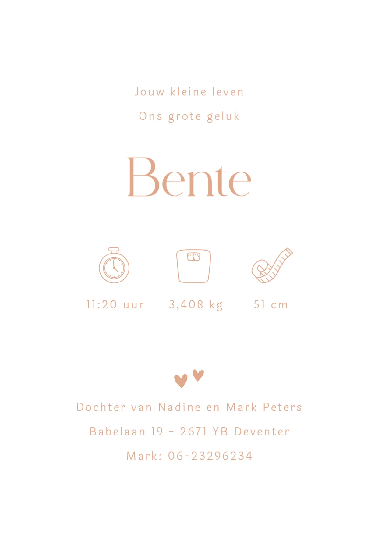 Baby in handen - Terug