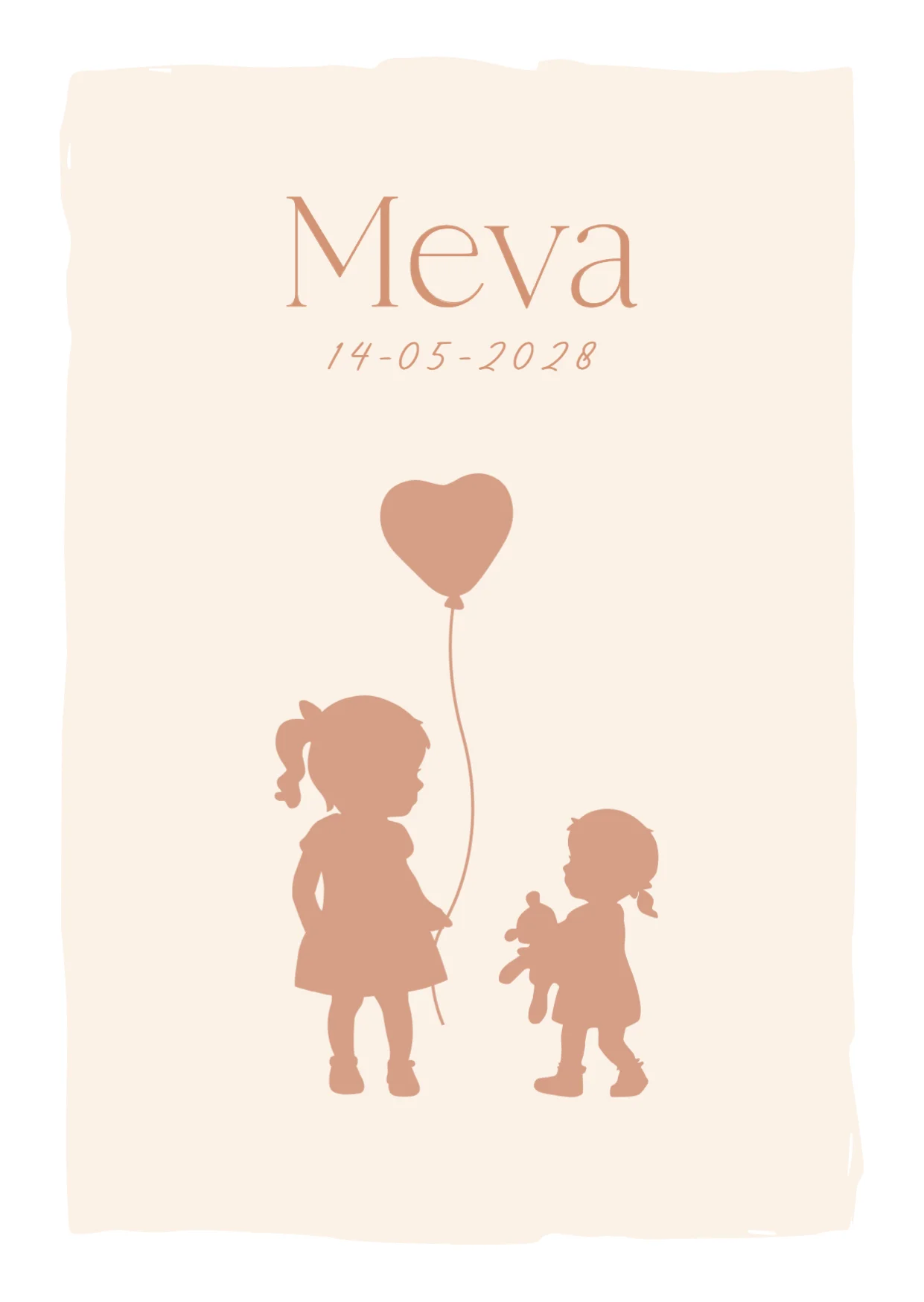 Zusjes met hartjesballon