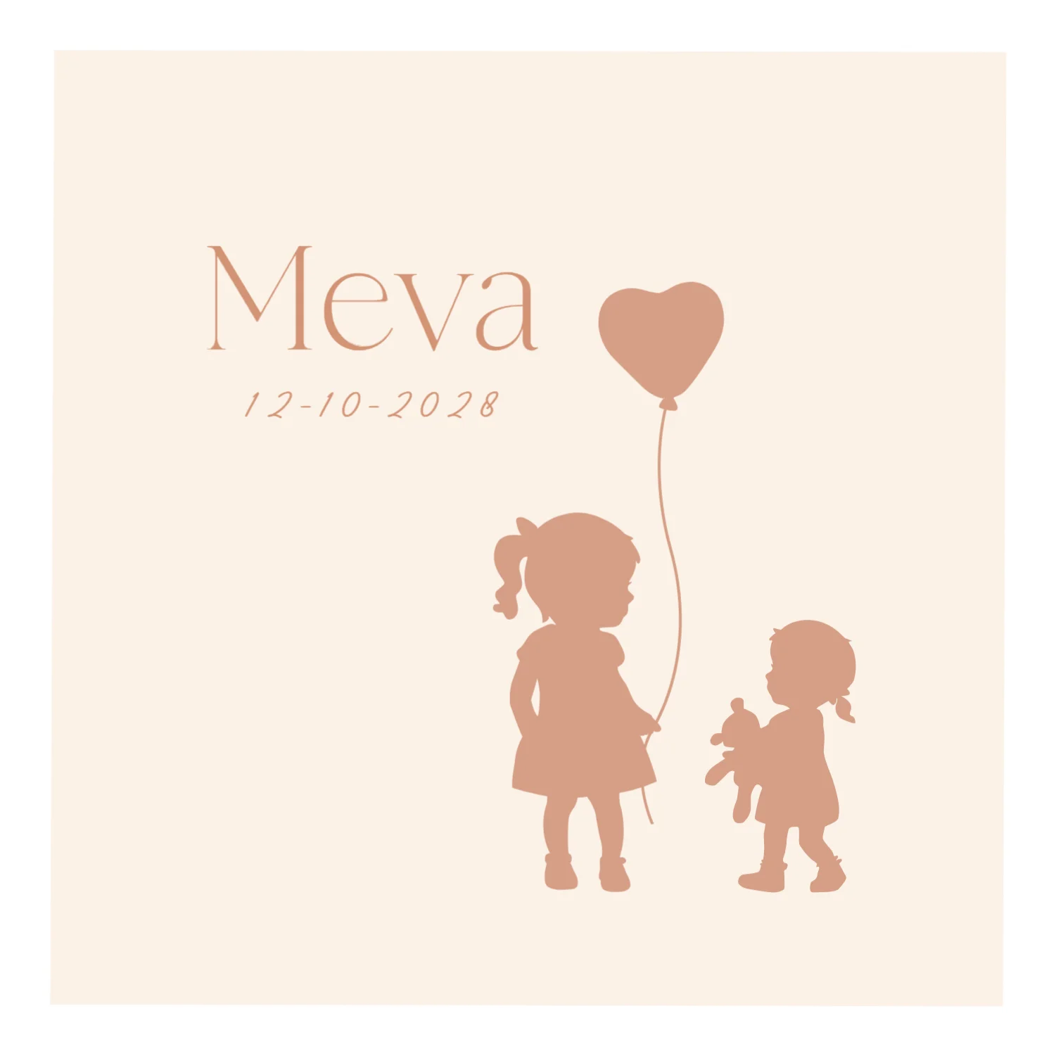 Zusjes met hartjesballon