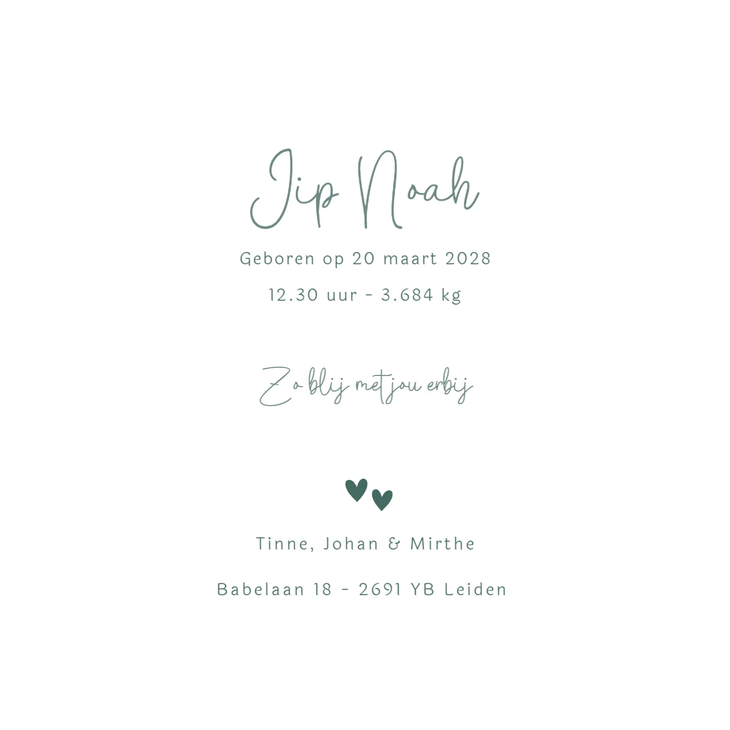 Wiegje met baby - Terug