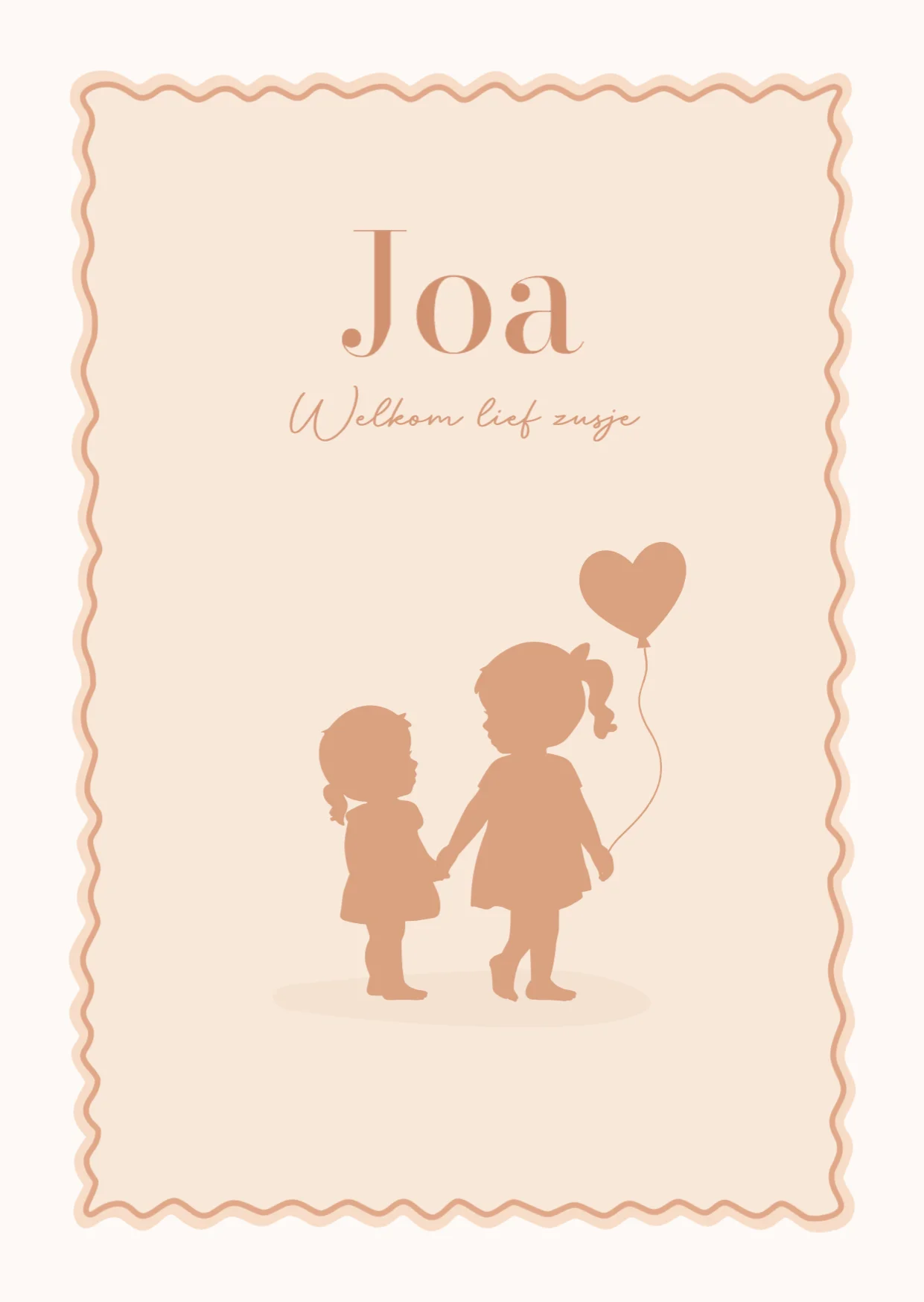 Zusjes met hartjesballon