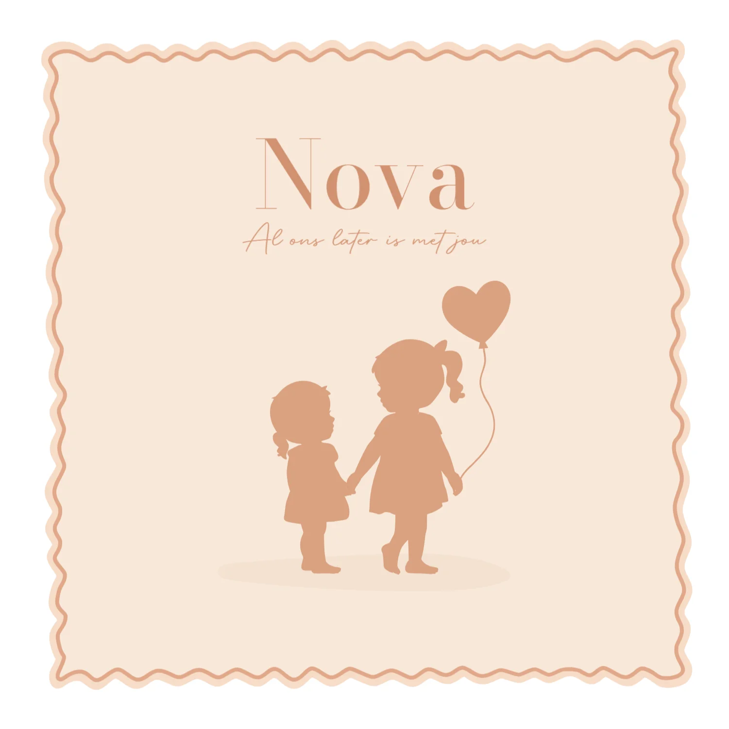 Zusjes met hartjesballon