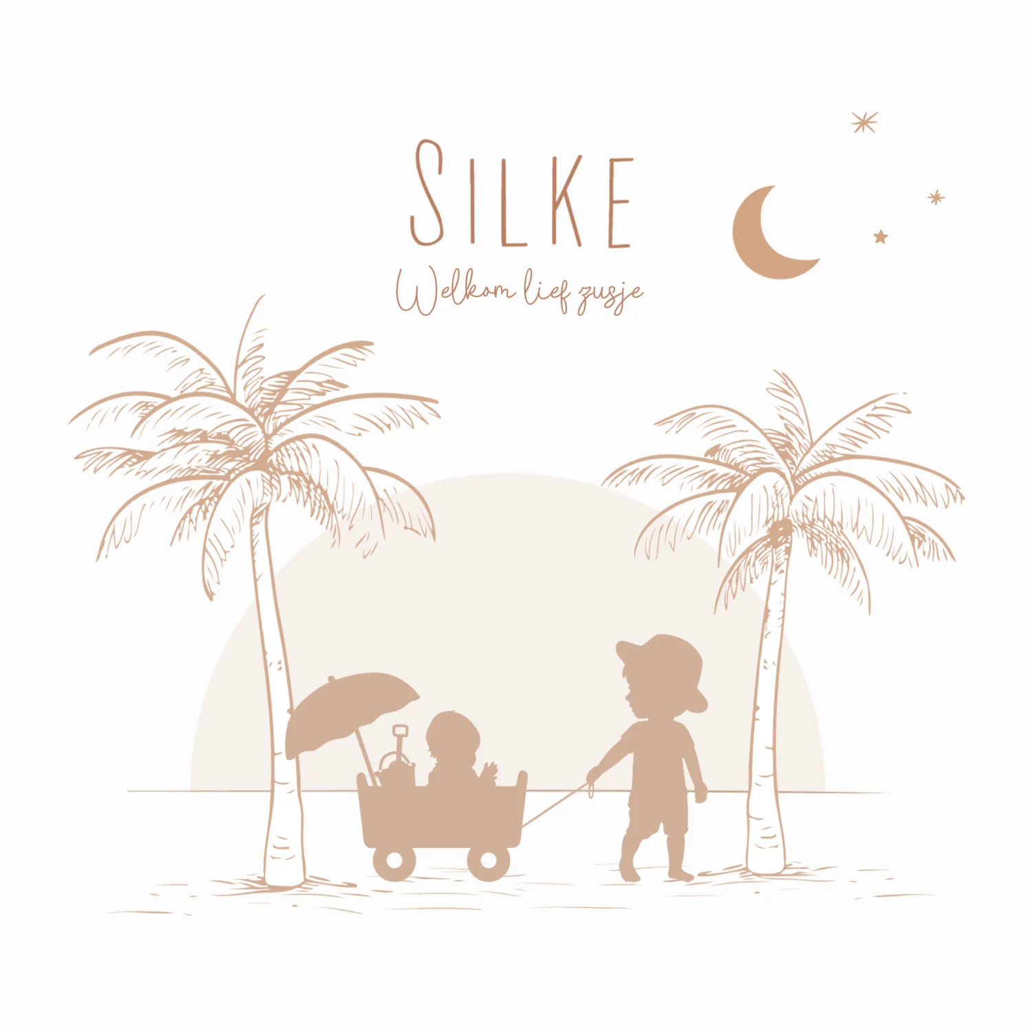 Silhouetjes met bolderkar