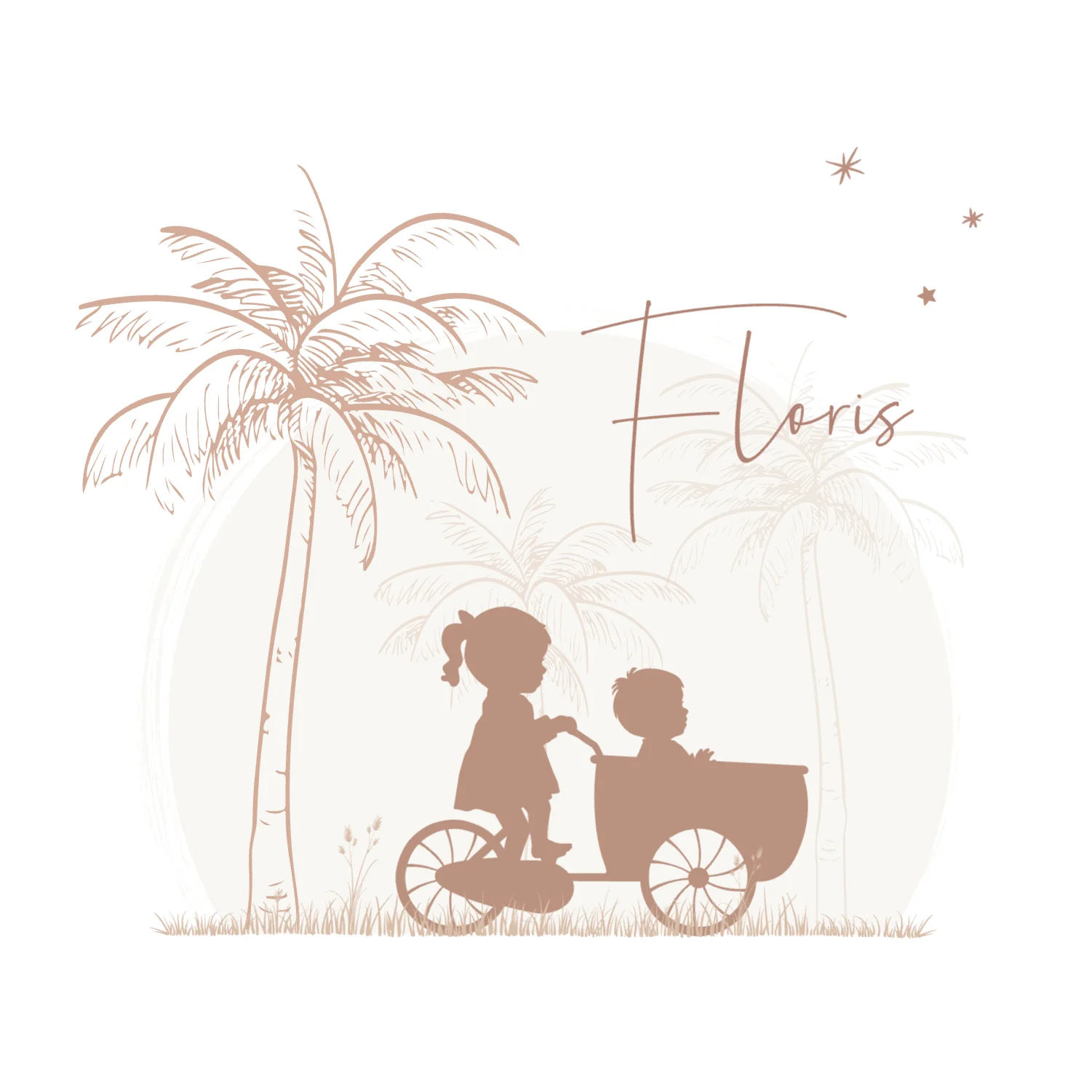 Silhouet met bakfiets